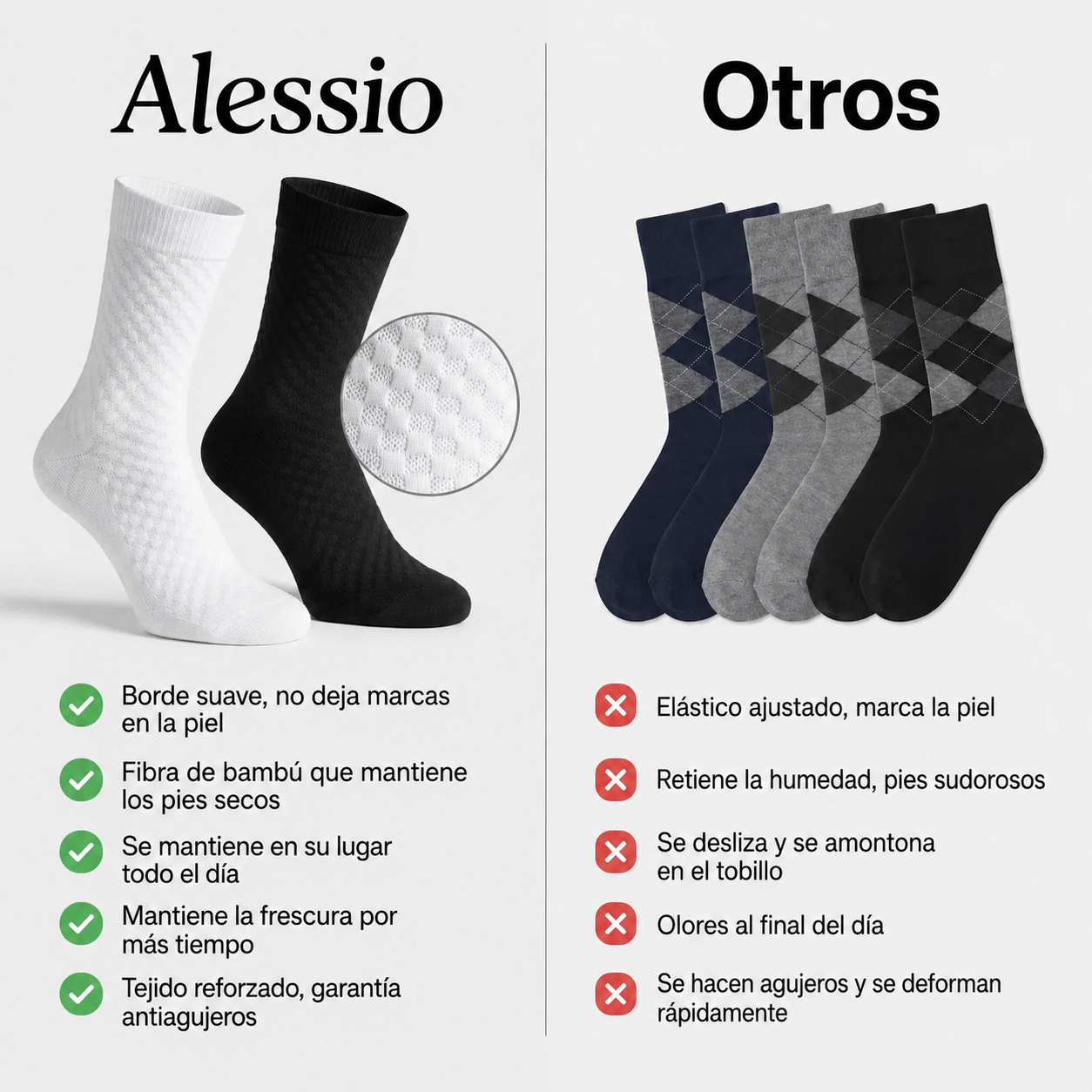 Alessio Medias Fibra de Bambu